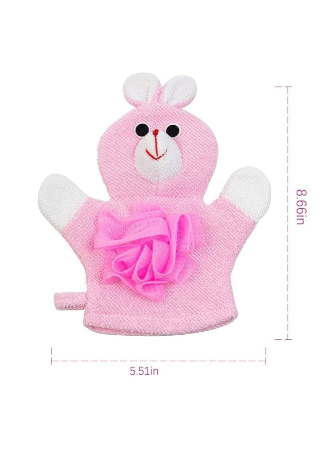 AUEAR, 4 Pcs Cartoon Terry Cloth Bath Sponge Mitts Puppet Cute Hand Puppets Washcloth Mitt Bath Glove