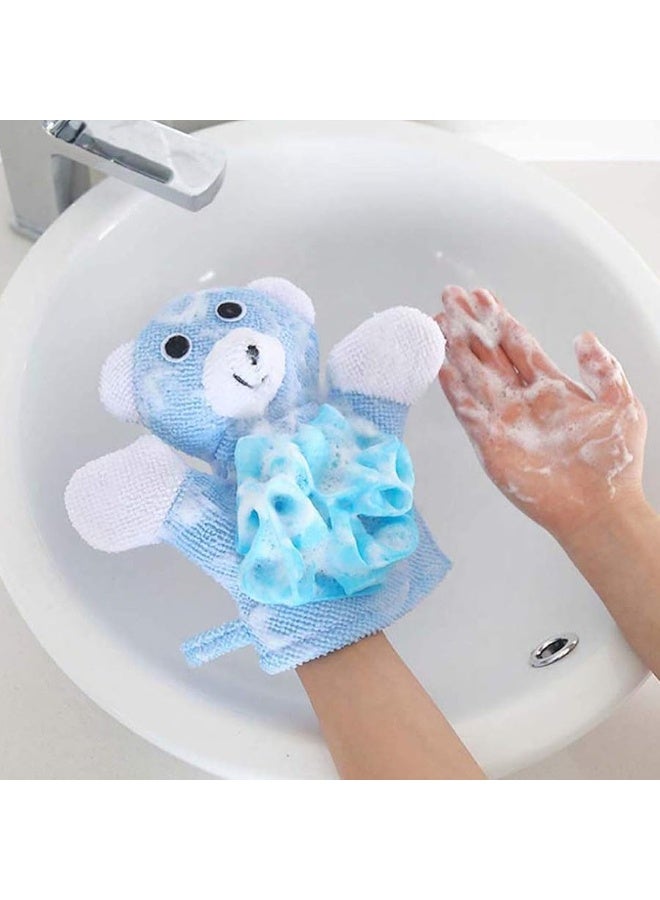 AUEAR, 4 Pcs Cartoon Terry Cloth Bath Sponge Mitts Puppet Cute Hand Puppets Washcloth Mitt Bath Glove