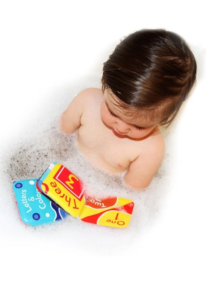 Floating Baby Bath Books - Bath Books for Babies, Infants - Waterproof, Mold-Free Bath Toys for Learning & Early Education (Set of 2 - Alphabet & Numbers Books)