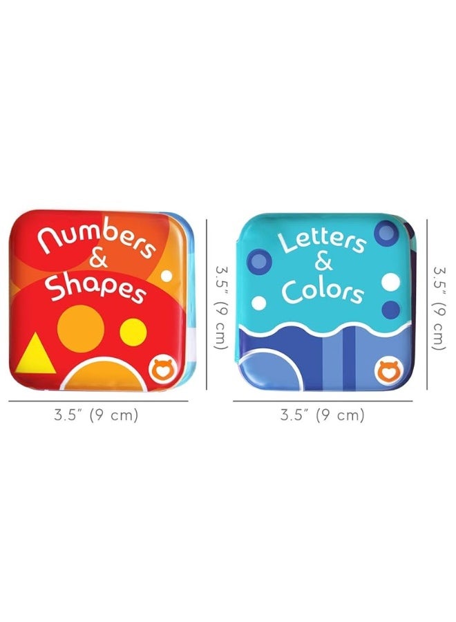 Floating Baby Bath Books - Bath Books for Babies, Infants - Waterproof, Mold-Free Bath Toys for Learning & Early Education (Set of 2 - Alphabet & Numbers Books)