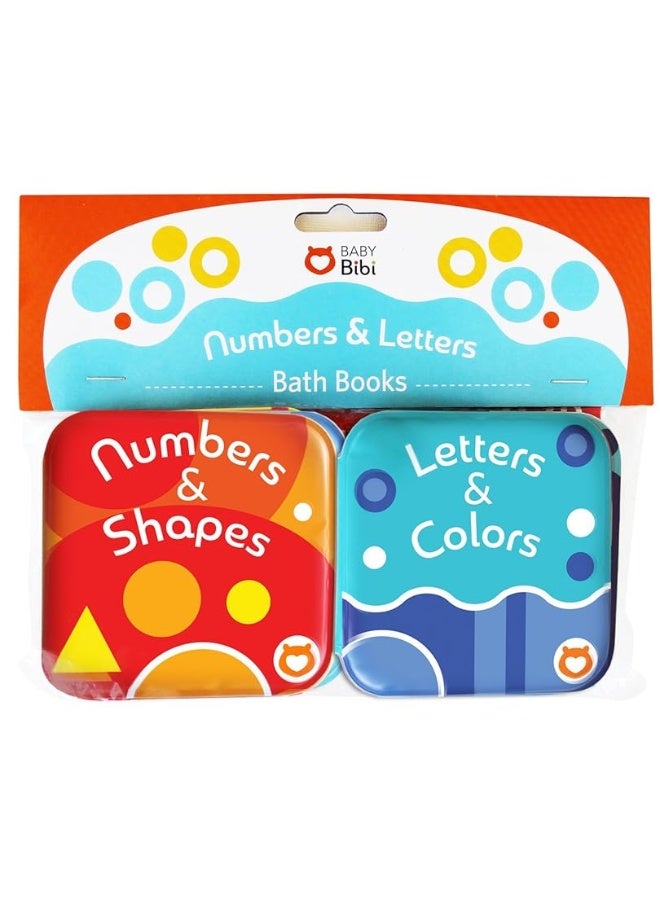 Floating Baby Bath Books - Bath Books for Babies, Infants - Waterproof, Mold-Free Bath Toys for Learning & Early Education (Set of 2 - Alphabet & Numbers Books)