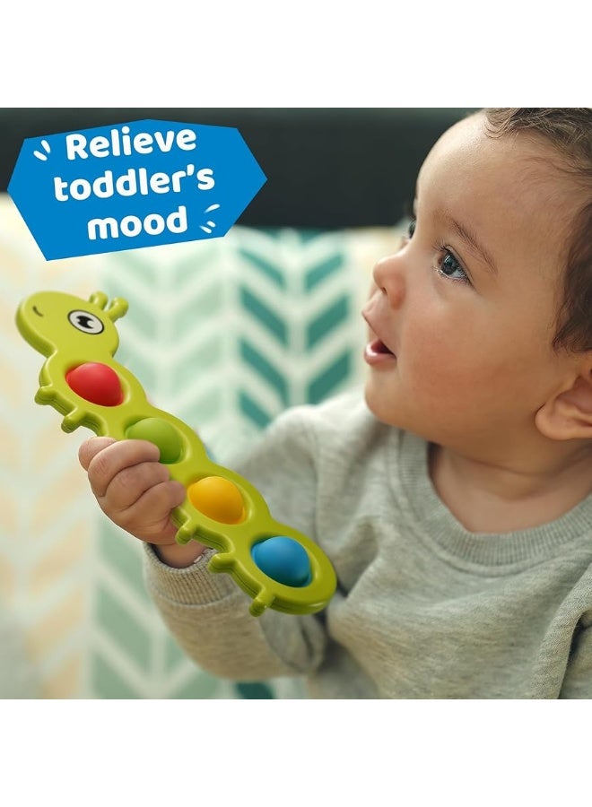LiKee Fidget Popper Sensory Toys Colorful Insect Push Buttons Gift for Baby 6+ Months Car Seat High Chair, Montessori Toys for 1-3 Year Old Toddlers and Kids Fine Motor Skills Stress Relief (2 Pieces)