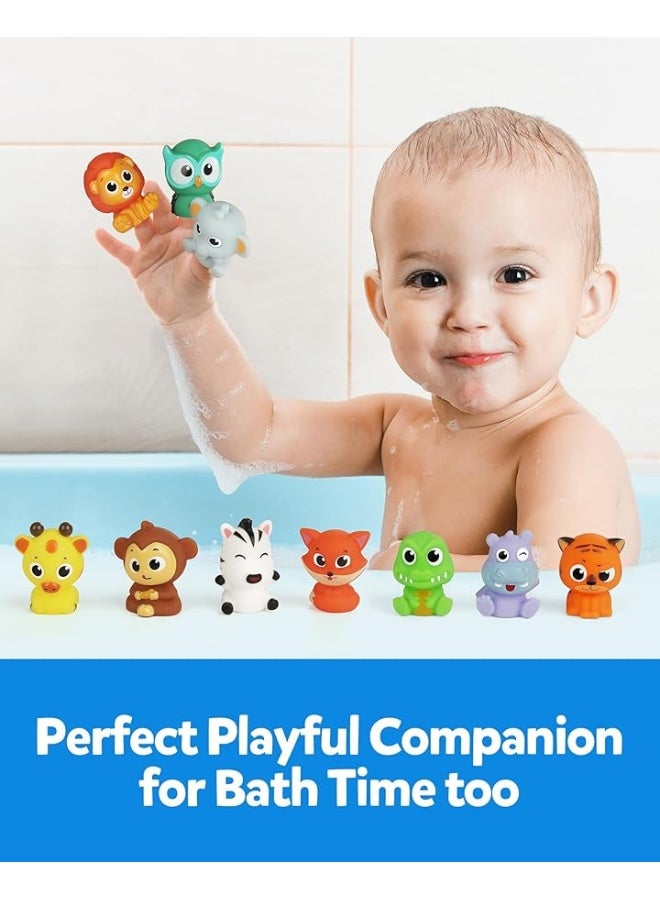 Coogam Fine Motor Skill Toys for Toddlers, 10pcs Surprise Animals Finger Puppets Treasure with Number Locks, Matching Color Sorting Pirate Hunt Game, Learning Montessori Gift for 3 4 5 Year Old