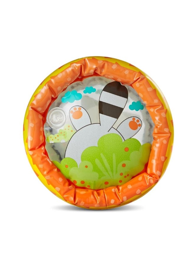 Infantino Jungle Peek & Roll - Encourages Crawling, Inflatable Activity Toy with Bouncing Balls Inside, Fun & Friendly Animal Characters, Helps Gross Motor Skill Development, for Babies 6M+