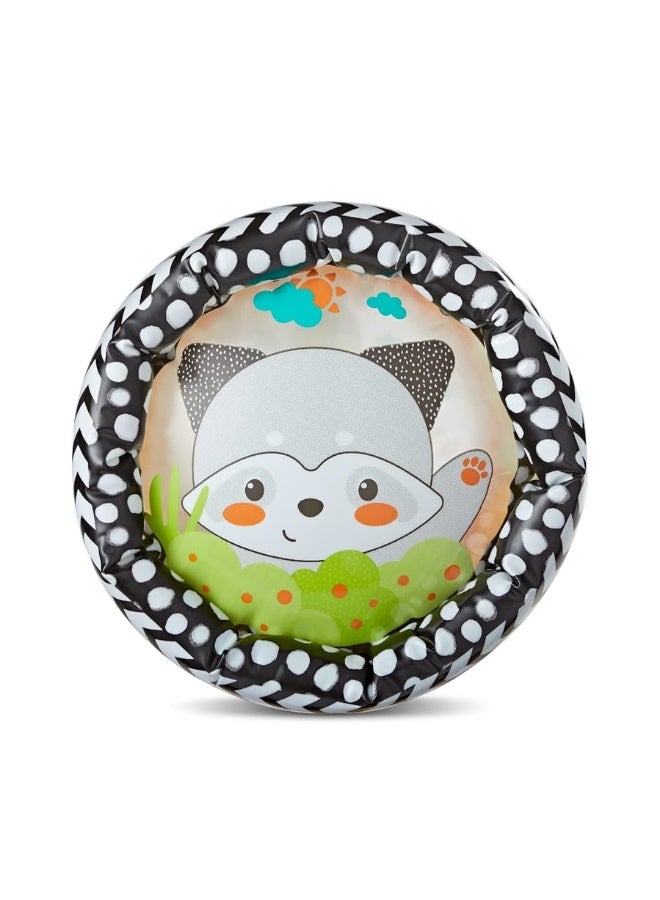 Infantino Jungle Peek & Roll - Encourages Crawling, Inflatable Activity Toy with Bouncing Balls Inside, Fun & Friendly Animal Characters, Helps Gross Motor Skill Development, for Babies 6M+
