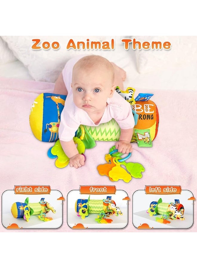 HISTOYE Baby Tummy Time Pillow Toy with Detachable Rattles Crawling Roller Developmental Baby Toys 3-6 Months Baby Toys 6-12 Months Infant Toys 0 3 6 9 12 Months Old Toys for Baby Infants Newborn