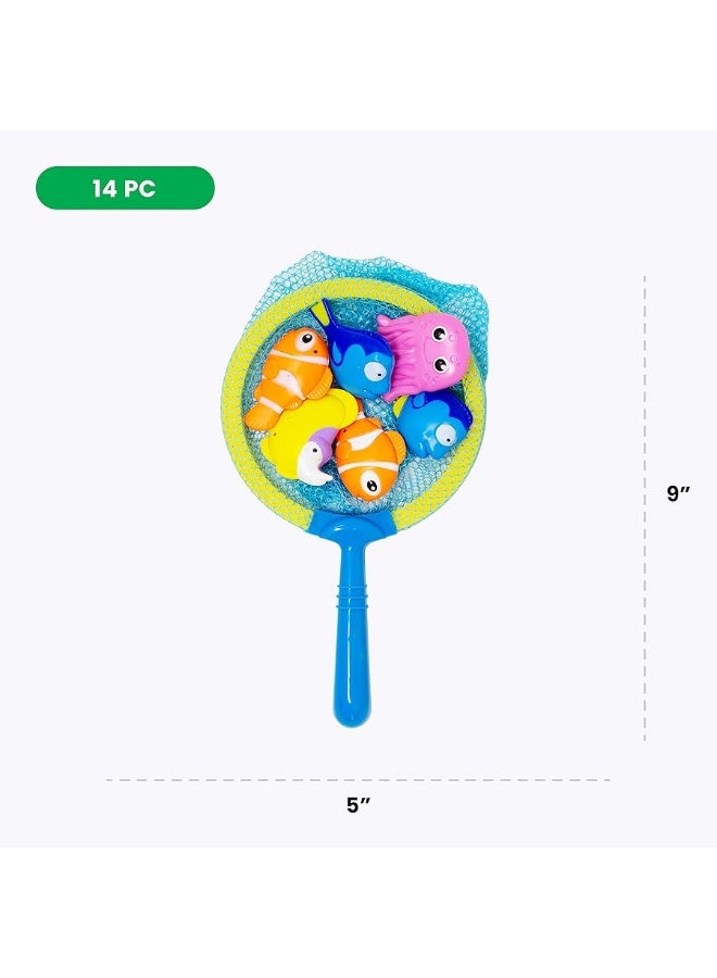 Boley Dive & Grab Fishing Game Set - 14 Pc Sinking Swimming Pool Toys for Kids - Water Games & Bath Toys for Toddlers