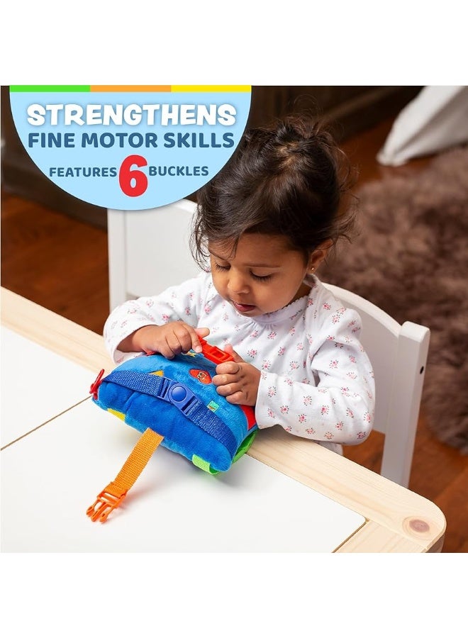 Buckle Toys - Boomer Square - Learning Activity Toddler Plane Travel Essential Toy - Develop Motor Skills and Problem Solving