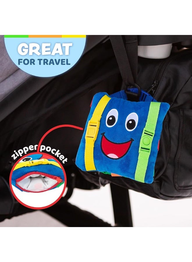 Buckle Toys - Boomer Square - Learning Activity Toddler Plane Travel Essential Toy - Develop Motor Skills and Problem Solving