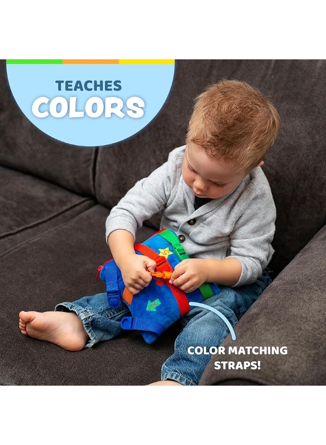 Buckle Toys - Boomer Square - Learning Activity Toddler Plane Travel Essential Toy - Develop Motor Skills and Problem Solving