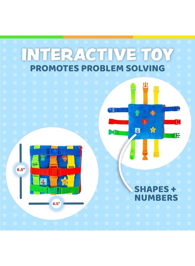 Buckle Toys - Boomer Square - Learning Activity Toddler Plane Travel Essential Toy - Develop Motor Skills and Problem Solving