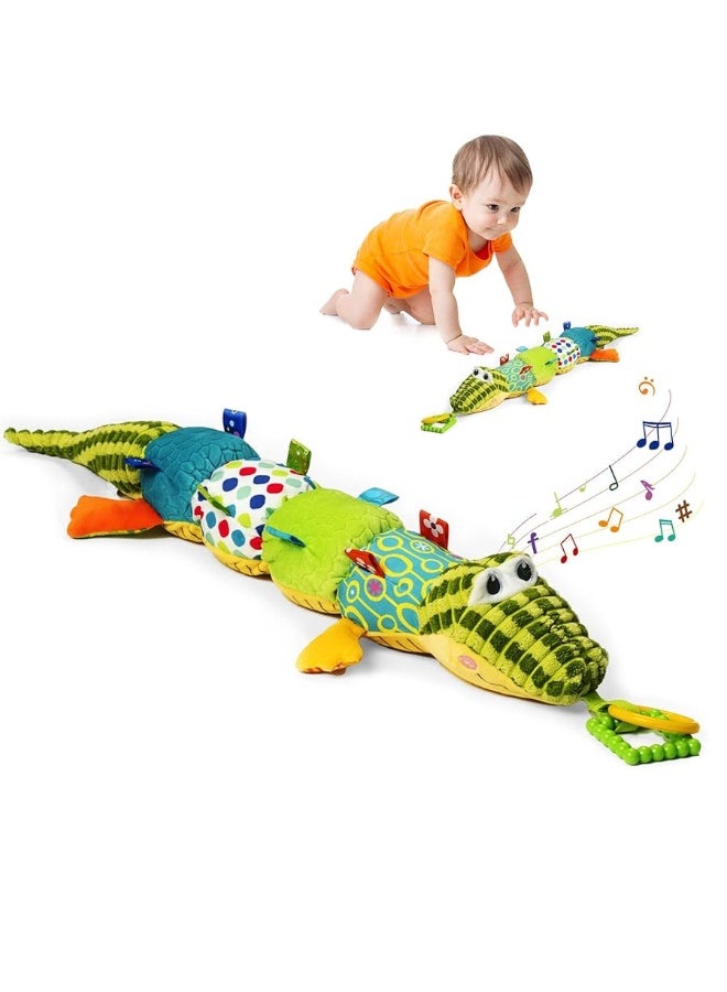 Jollybaby Baby Toys, Tummy Time Baby Toys with Rattles, Crinkle, Newborn Baby Musical Toys for Infant 0 3 6 9 12 Months Boys & Girls-Alligator