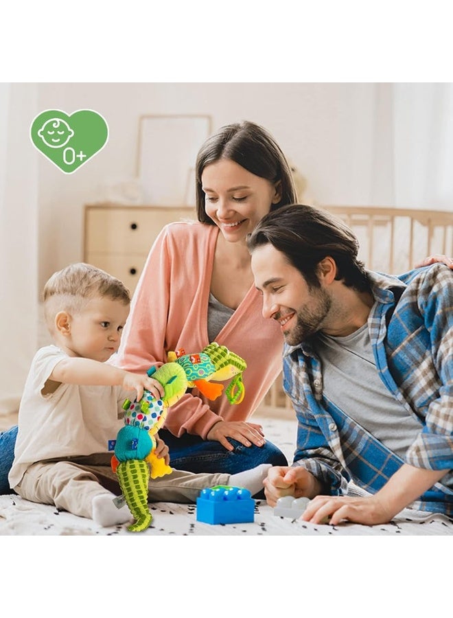 Jollybaby Baby Toys, Tummy Time Baby Toys with Rattles, Crinkle, Newborn Baby Musical Toys for Infant 0 3 6 9 12 Months Boys & Girls-Alligator