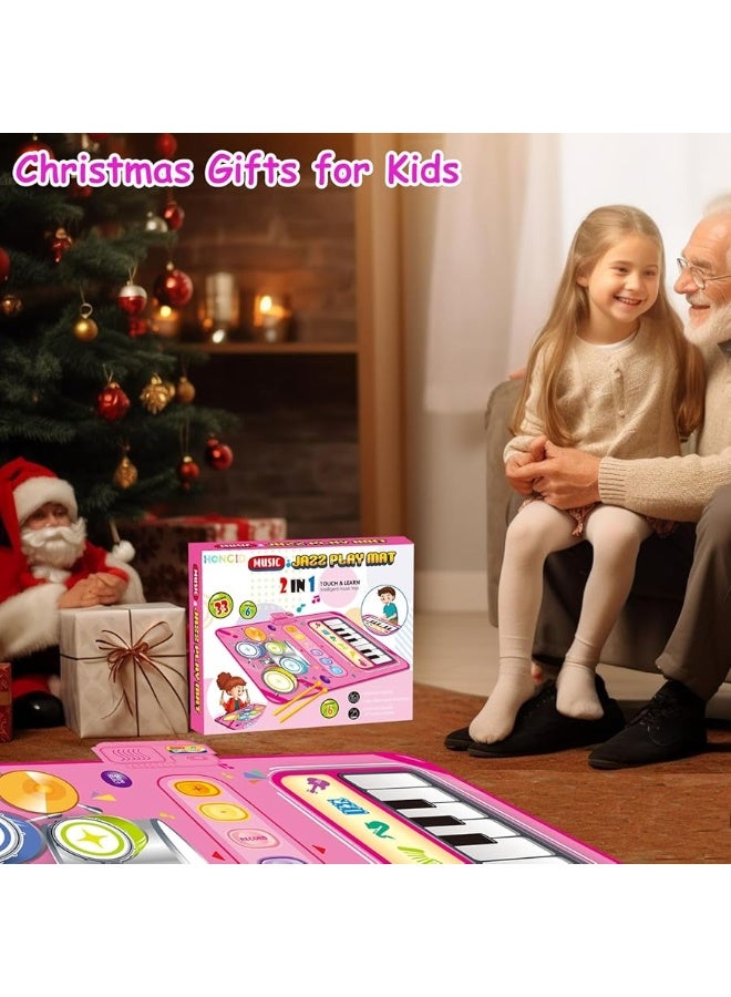 Toys for 1 Year Old Girl Gifts,2 in 1 Piano Mat Montessori Toys for 1 2 Year Old Girl,Educational Musical Toy First Birthday Gifts for 1 2 3 Year Old Girls,Christmas Stocking Stuffers for Toddler Girl