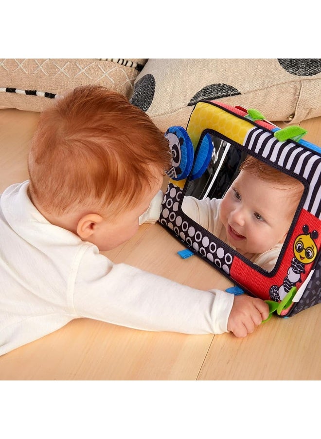 Baby Einstein Flip For Art High Contrast Floor Activity Mirror with Take Along Cards, Tummy Time Play, Newborn+