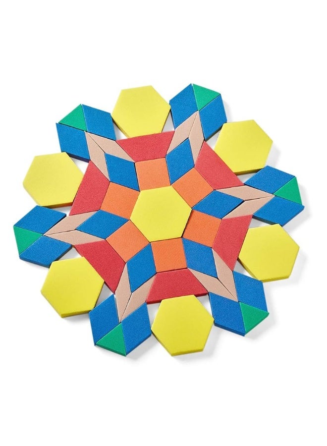 hand2mind Foam Pattern Blocks, Foam Shapes, Geometric Shapes for Kids, Pattern Play, Toddler Pattern Blocks, Shapes for Kindergarten, 3D Shapes Manipulatives, Sorting Math (Set of 250)