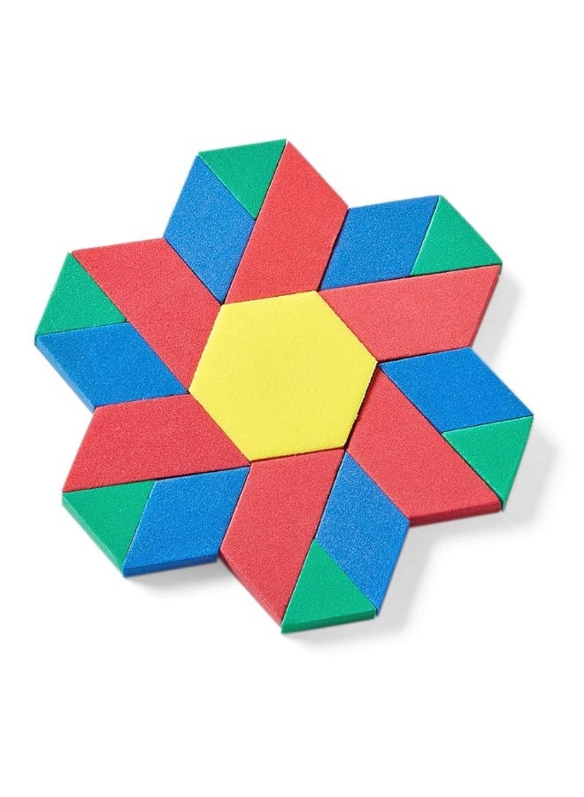 hand2mind Foam Pattern Blocks, Foam Shapes, Geometric Shapes for Kids, Pattern Play, Toddler Pattern Blocks, Shapes for Kindergarten, 3D Shapes Manipulatives, Sorting Math (Set of 250)