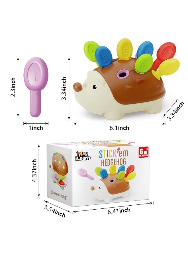 iPlay, iLearn Fine Motor Toys for Toddlers 1-3, Hedgehog Montessorri Learning Educational Counting & Sorter Toy, Development Baby Sensory Gifts for 6 9 10 12 18 Month, 1 2 3 Year Olds Boy Girl Kids