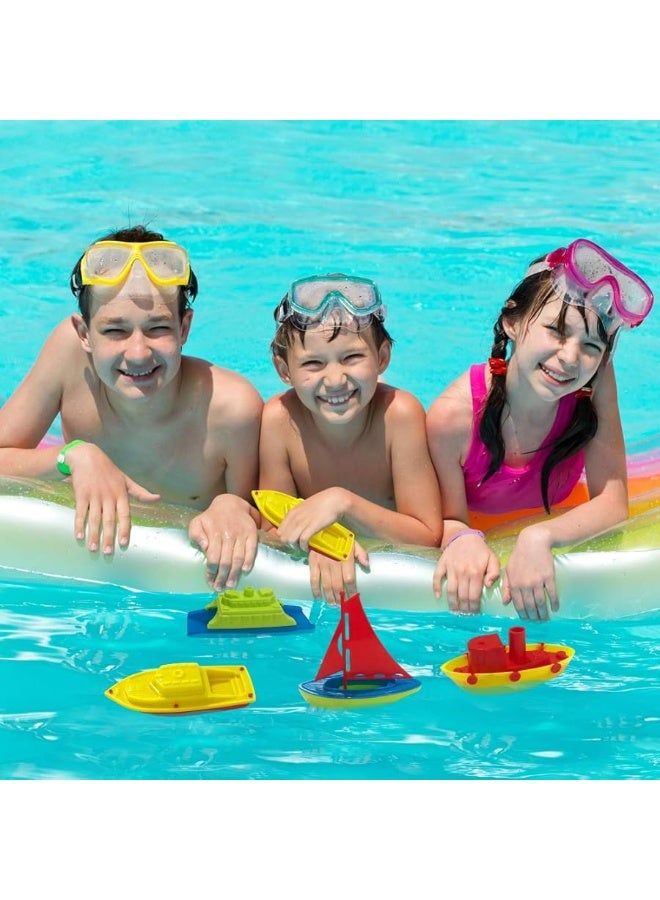 ArtCreativity Toy Boat Bath Toys for Kids & Toddlers, Set of 4, Kids Pool Toys for Outdoor Water Play, Floating Pool Boat Toys for Bathtub, Summer Beach Toys, Cute Party Favors for Boys and Girls