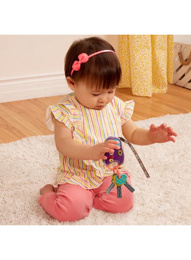 B. toys â€“ Toy Car Keys â€“ Key Fob with Lights & Sounds â€“ Interactive Baby Toy â€“ Pretend Keys for Babies, Toddlers â€“ 10 Months + â€“ FunKeys â€“ Purple