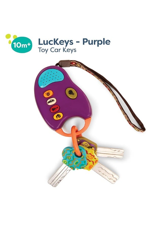 B. toys â€“ Toy Car Keys â€“ Key Fob with Lights & Sounds â€“ Interactive Baby Toy â€“ Pretend Keys for Babies, Toddlers â€“ 10 Months + â€“ FunKeys â€“ Purple