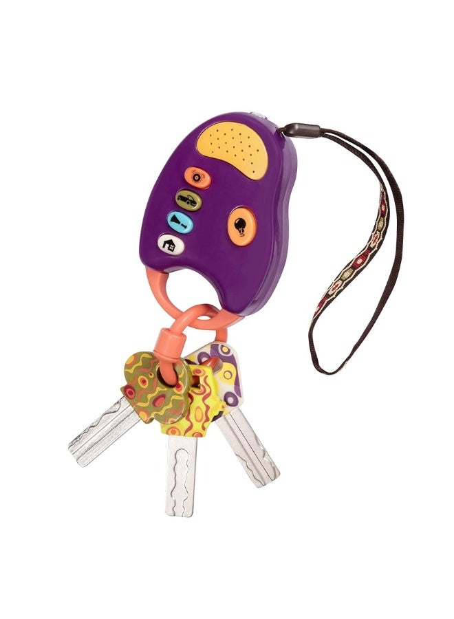 B. toys â€“ Toy Car Keys â€“ Key Fob with Lights & Sounds â€“ Interactive Baby Toy â€“ Pretend Keys for Babies, Toddlers â€“ 10 Months + â€“ FunKeys â€“ Purple