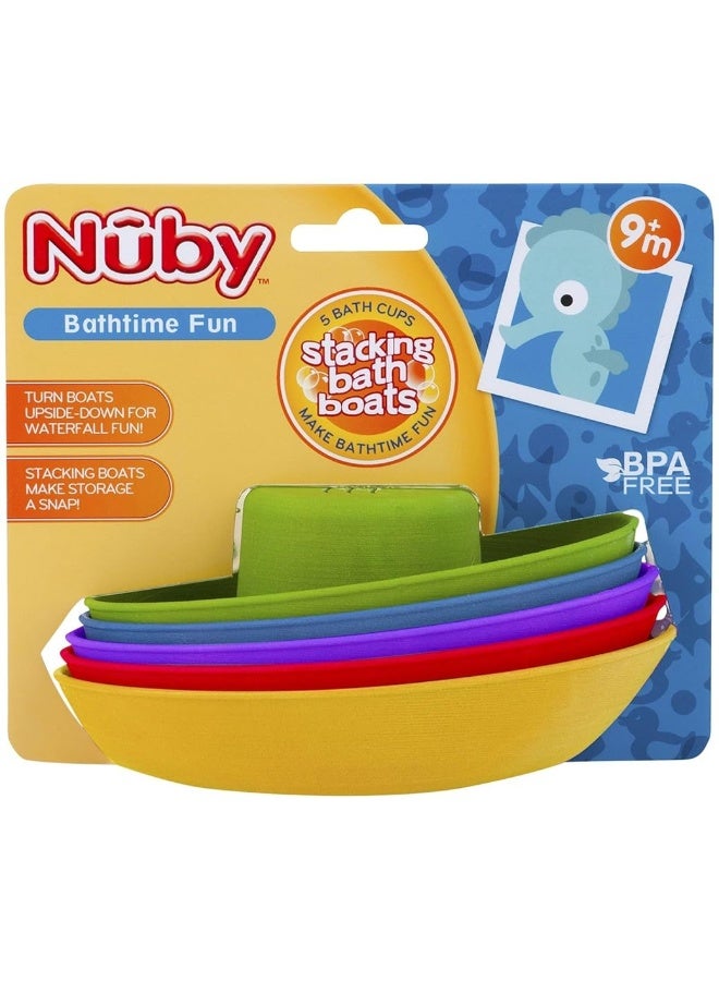 Nuby 5-Pack Stacking Bath Boats