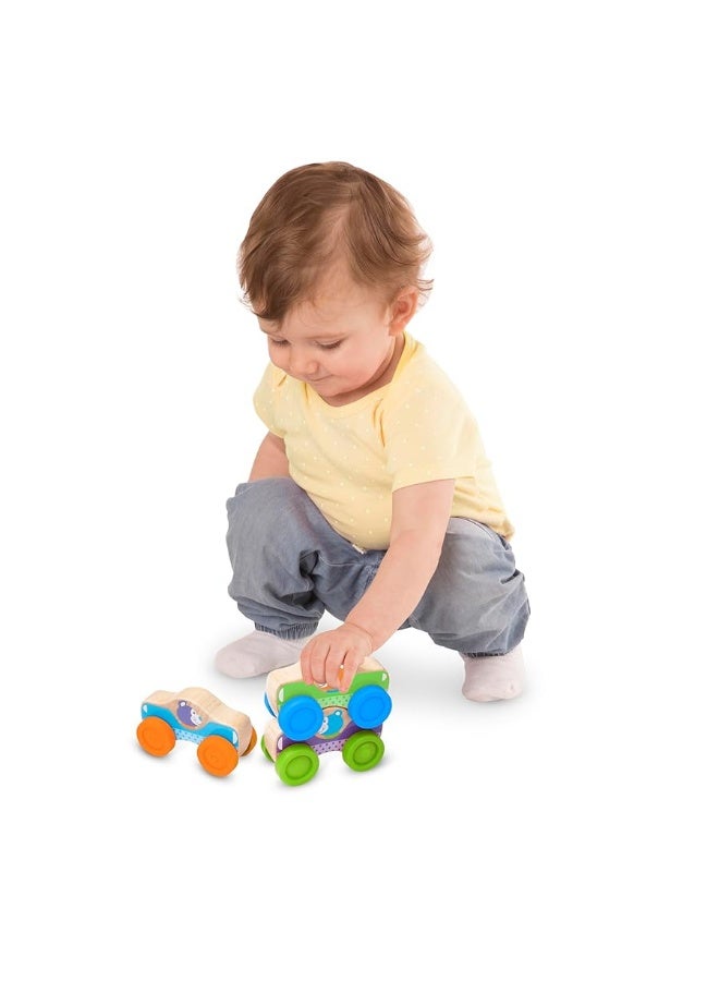 Melissa & Doug First Play Wooden Animal Stacking Cars (3 pcs)