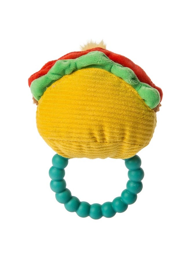 Mary Meyer Sweet Soothie Soft Baby Rattle with Teether Ring, Taco