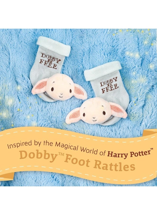 Kids Preferred Harry Potter Dobby Baby Infant Rattle Socks with Dobby Plush Rattle and Dobby is Free - Soft Baby Sock Feet Rattles Encourage Leaning Development Newborn to 9 Months