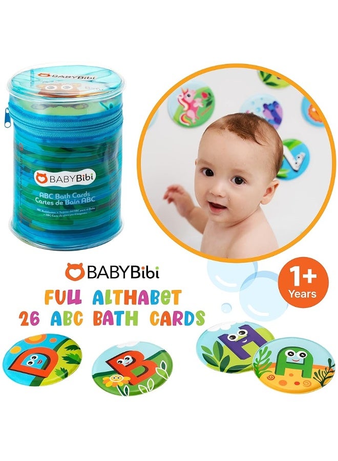 Floating Animals & Alphabet Flash Cards for Bathtub - Preschool Learning Toddler Flash Cards - Educational Bath Toys for 18 Months+ (Set of 26)