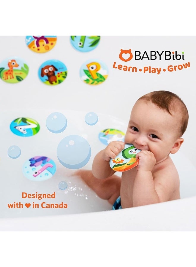 Floating Animals & Alphabet Flash Cards for Bathtub - Preschool Learning Toddler Flash Cards - Educational Bath Toys for 18 Months+ (Set of 26)
