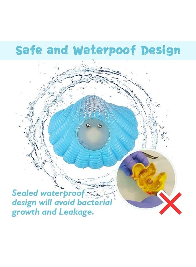 Bath Toys for Toddlers 1-3, No Hole Cute Light Up Bathtub Toys Floating Rubber Sea Animal Set with Flashing Colorful LED Light Unicorn Mermaid for Bathroom Shower Swimming Pool Party for Baby Girl Boy