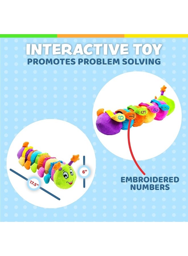 Buckle Toys  Bentley Caterpillar  Travel with Toddler Must Have Activity Toy  Fine Motor Skill Development  Counting and Color Recognition Stuffed Animal