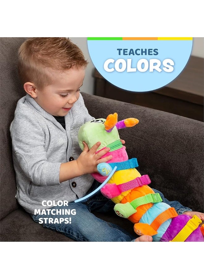 Buckle Toys  Bentley Caterpillar  Travel with Toddler Must Have Activity Toy  Fine Motor Skill Development  Counting and Color Recognition Stuffed Animal