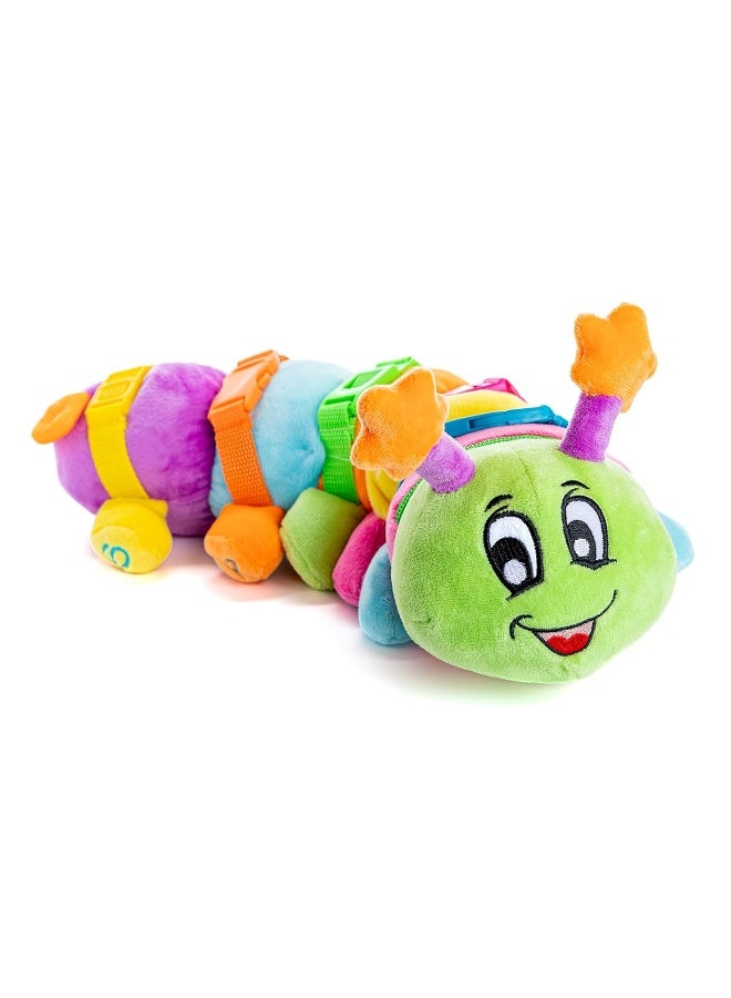 Buckle Toys  Bentley Caterpillar  Travel with Toddler Must Have Activity Toy  Fine Motor Skill Development  Counting and Color Recognition Stuffed Animal