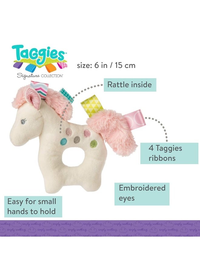 Taggies Embroidered Soft Ring Rattle, Painted Pony, 6-Inches