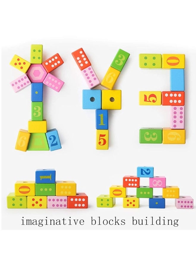 BOHS Caterpillar Lacing Blocks - Threading & Stacking - Toddler Learn Counting, Numbers and Shapes- Baby Kids Fine Motor Skills Toys