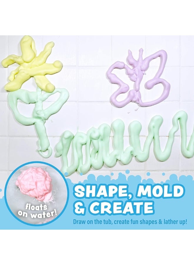 Tub WorksÂ® Fluffy Foam Soap, Variety 6 Pack | Shape, Mold & Create Bath Art with Soft Bath Foam for Kids | Gentle, Cleansing Kids Bath Soap | Easy-to-Use Spray Nozzles | Fruity, Fun Bath Colors