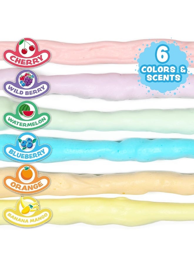 Tub WorksÂ® Fluffy Foam Soap, Variety 6 Pack | Shape, Mold & Create Bath Art with Soft Bath Foam for Kids | Gentle, Cleansing Kids Bath Soap | Easy-to-Use Spray Nozzles | Fruity, Fun Bath Colors