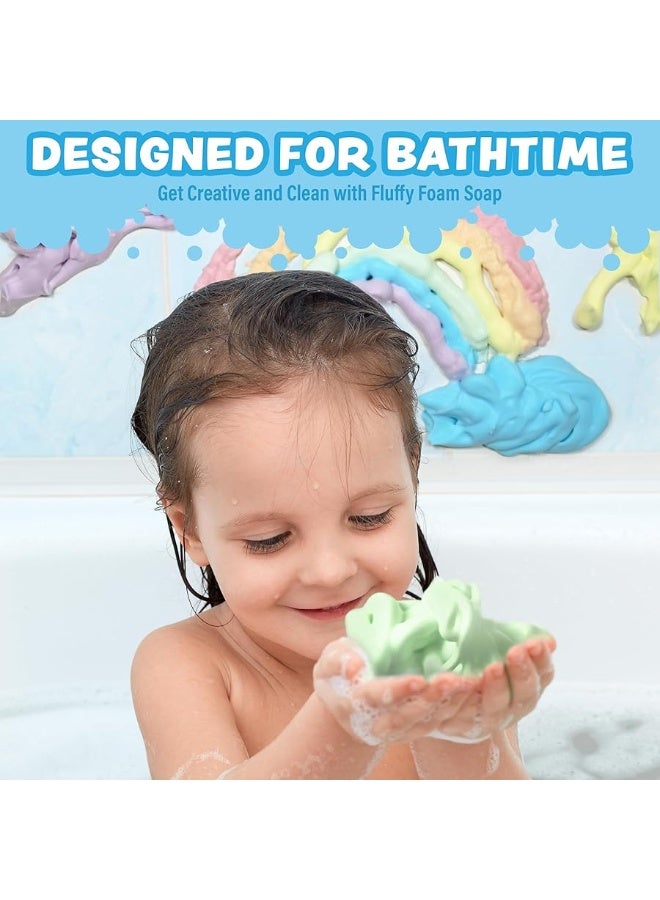 Tub WorksÂ® Fluffy Foam Soap, Variety 6 Pack | Shape, Mold & Create Bath Art with Soft Bath Foam for Kids | Gentle, Cleansing Kids Bath Soap | Easy-to-Use Spray Nozzles | Fruity, Fun Bath Colors