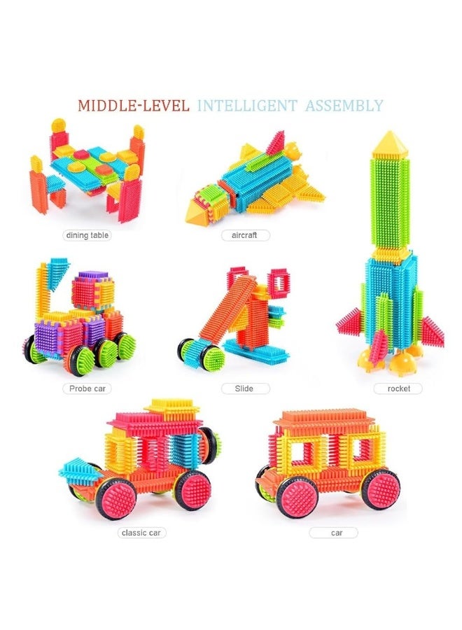 Teytoy 100 Pcs Bristle Shape Building Blocks Toy Set for toddlers Kids