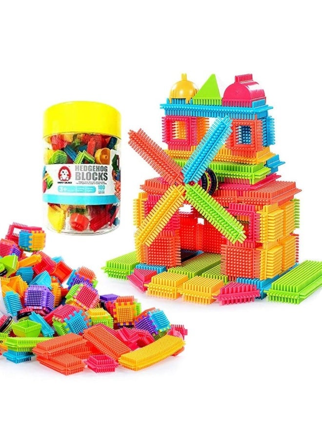 Teytoy 100 Pcs Bristle Shape Building Blocks Toy Set for toddlers Kids