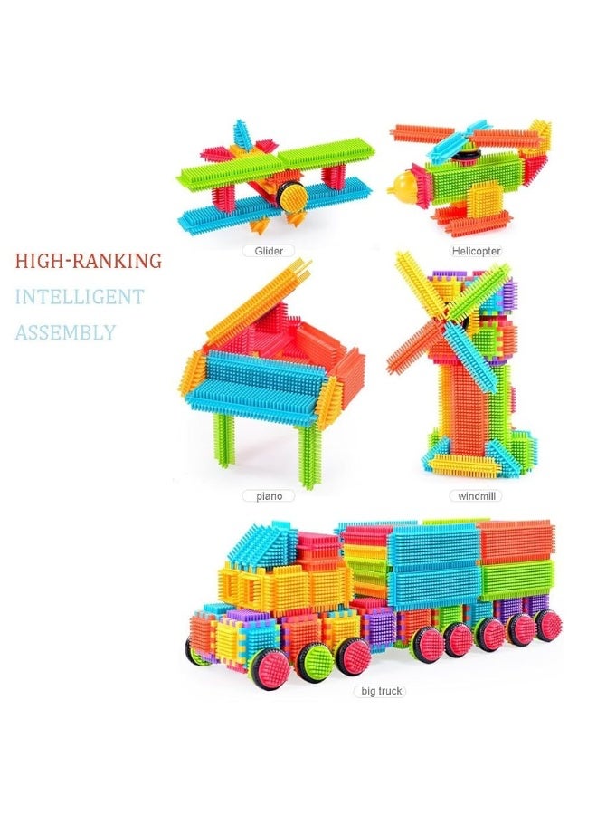 Teytoy 100 Pcs Bristle Shape Building Blocks Toy Set for toddlers Kids