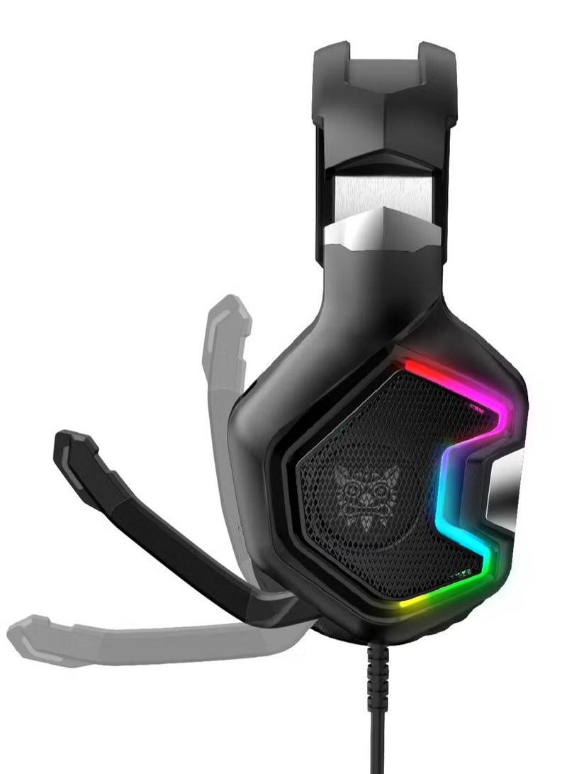 K10 Pro Gaming Headset with RGB Lighting – Professional Wired Headphones for PC, Console, and Mobile Gaming