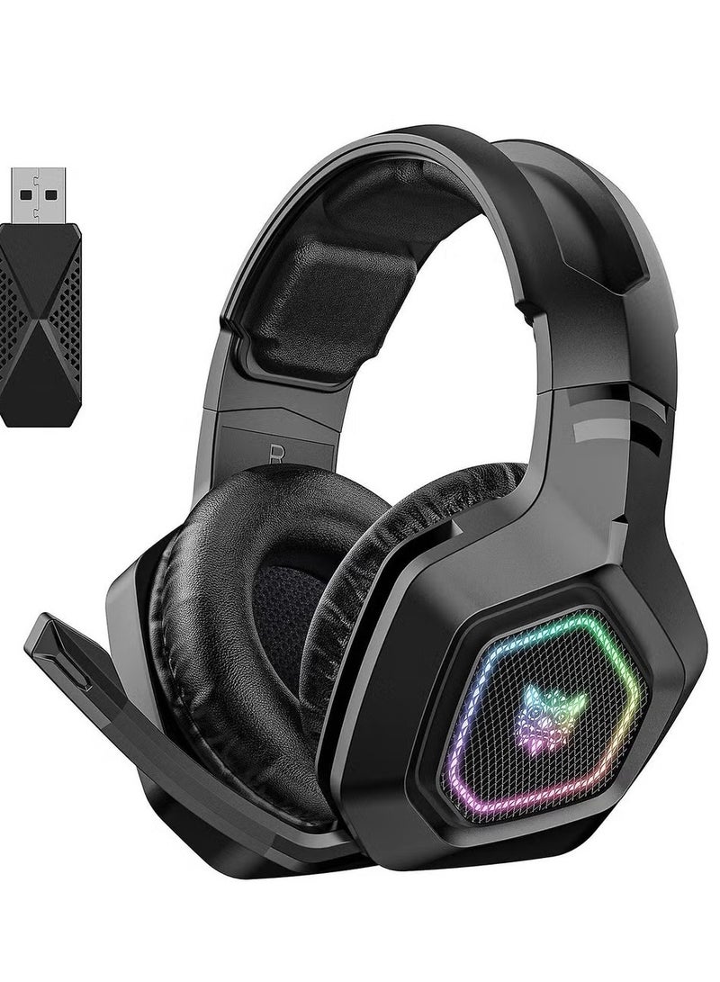 B100 2.4G Wireless Bluetooth 5.3 Wired Over-ear Headset RGB Light E-sports Gaming Headphone