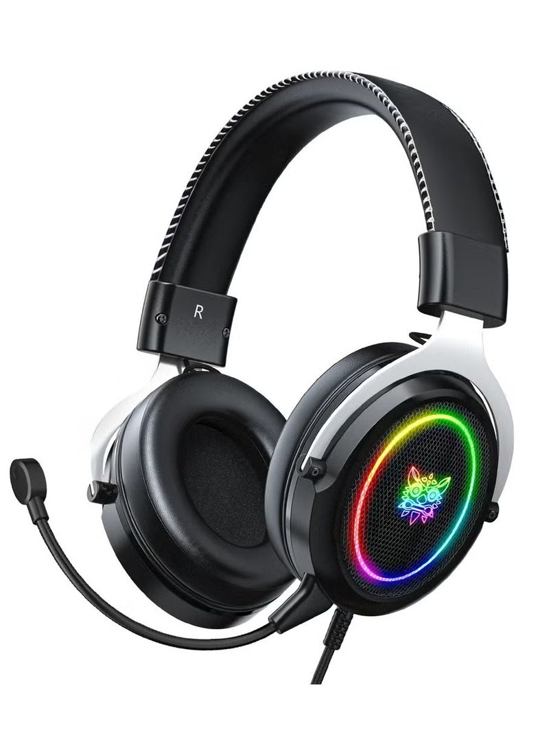 X10 RGB Wired Gaming Headset with Detachable Microphone – Immersive Sound & Customizable Lighting for Gamers