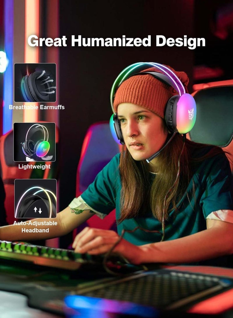 X25 RGB Gaming Headphones – Enhanced Sound Quality & Adjustable RGB Lighting for PC and Gaming