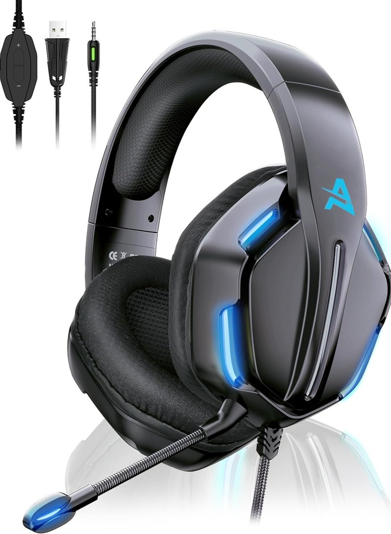 Onikuma X27 Wired Gaming Headset with Microphone – Surround Sound, Noise-Cancelling Mic, and Comfortable Over-Ear Design for PC, PS4, Xbox