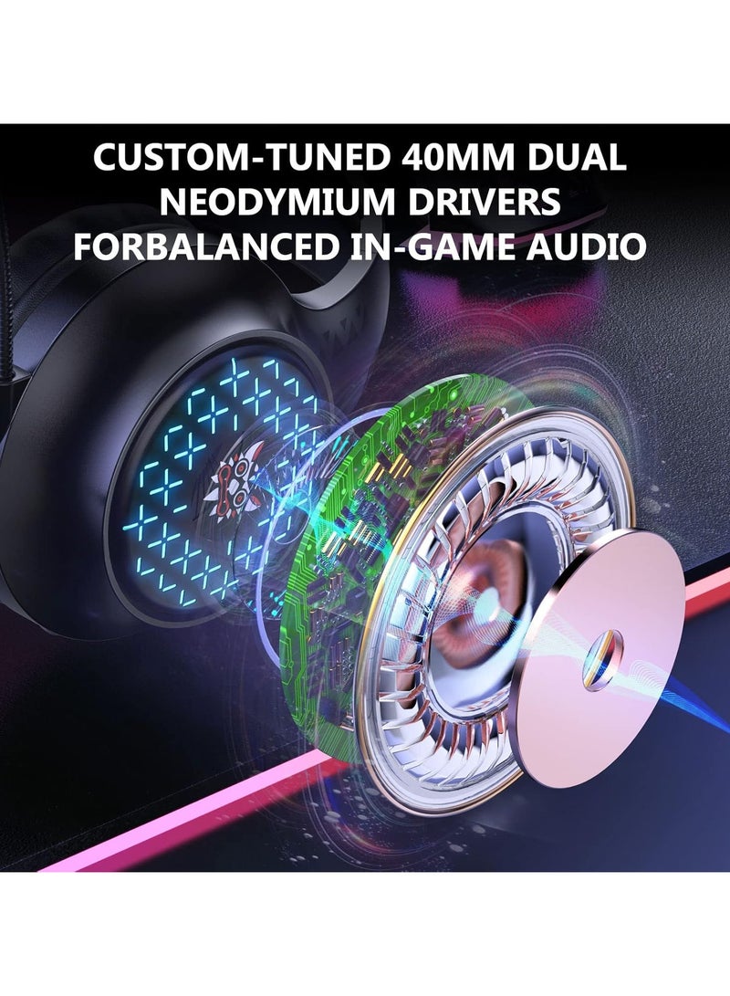 ONIKUMA X7 Wired Gaming Headset with Microphone – Immersive Surround Sound, Noise-Cancelling, and Comfortable Over-Ear Design for PC, PS4, and Xbox